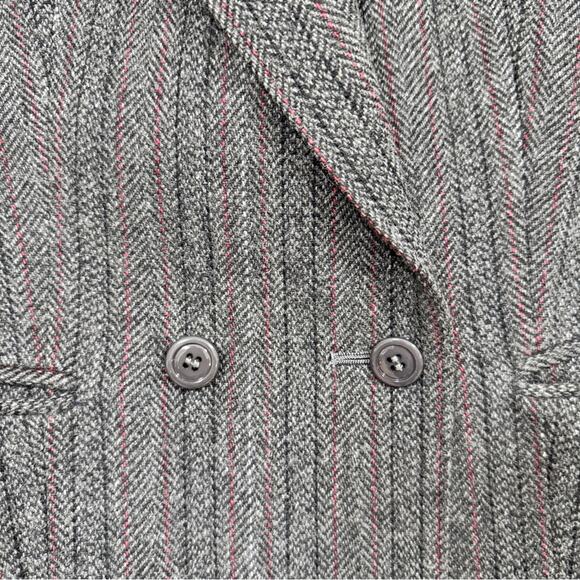 Vintage Taylor & Spenser Grey Wool Fitted Blazer Jacket Womens 9 Preppy Career - Picture 8 of 9